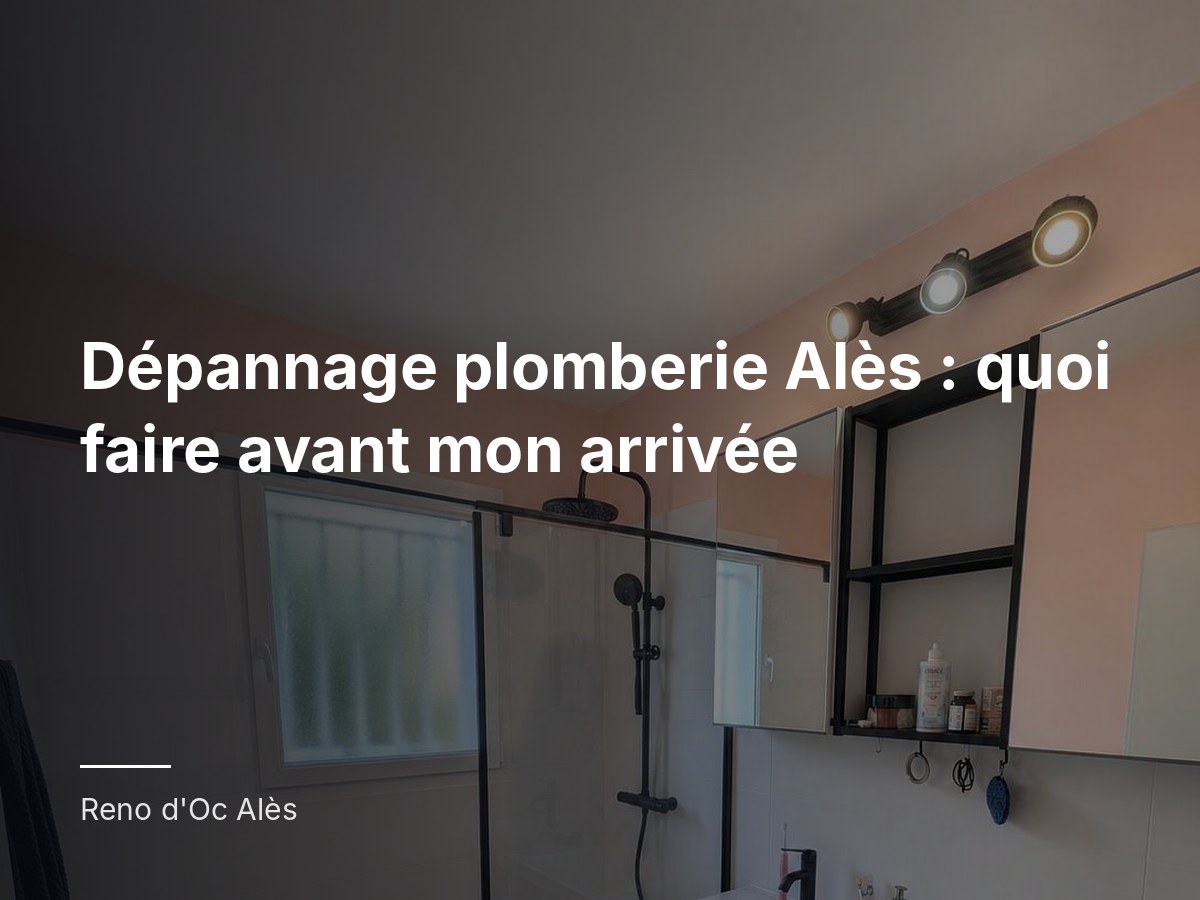 Dépannage plomberie Alès : quoi faire avant mon arrivée